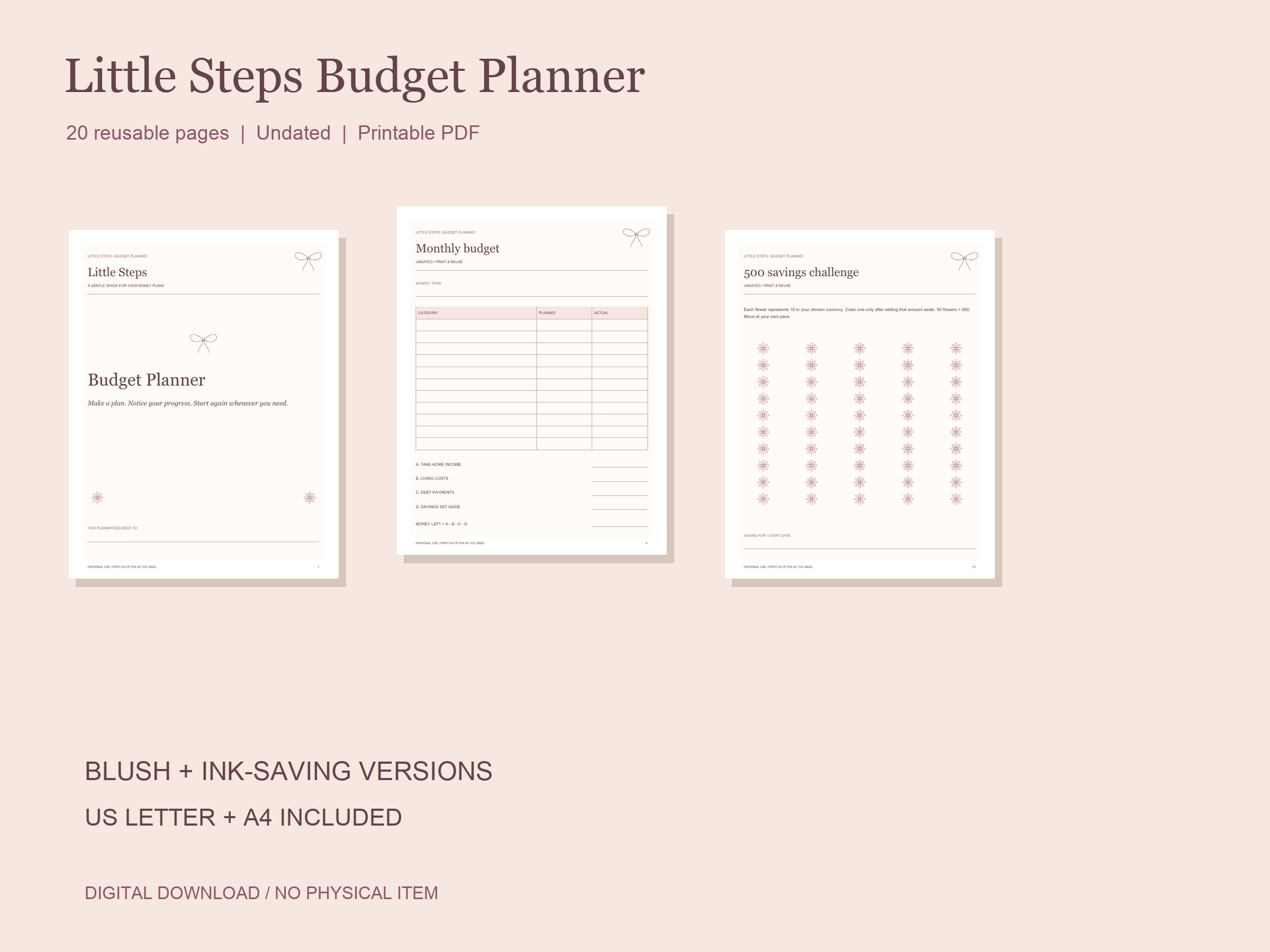 Little Steps — Printable Budget Planner