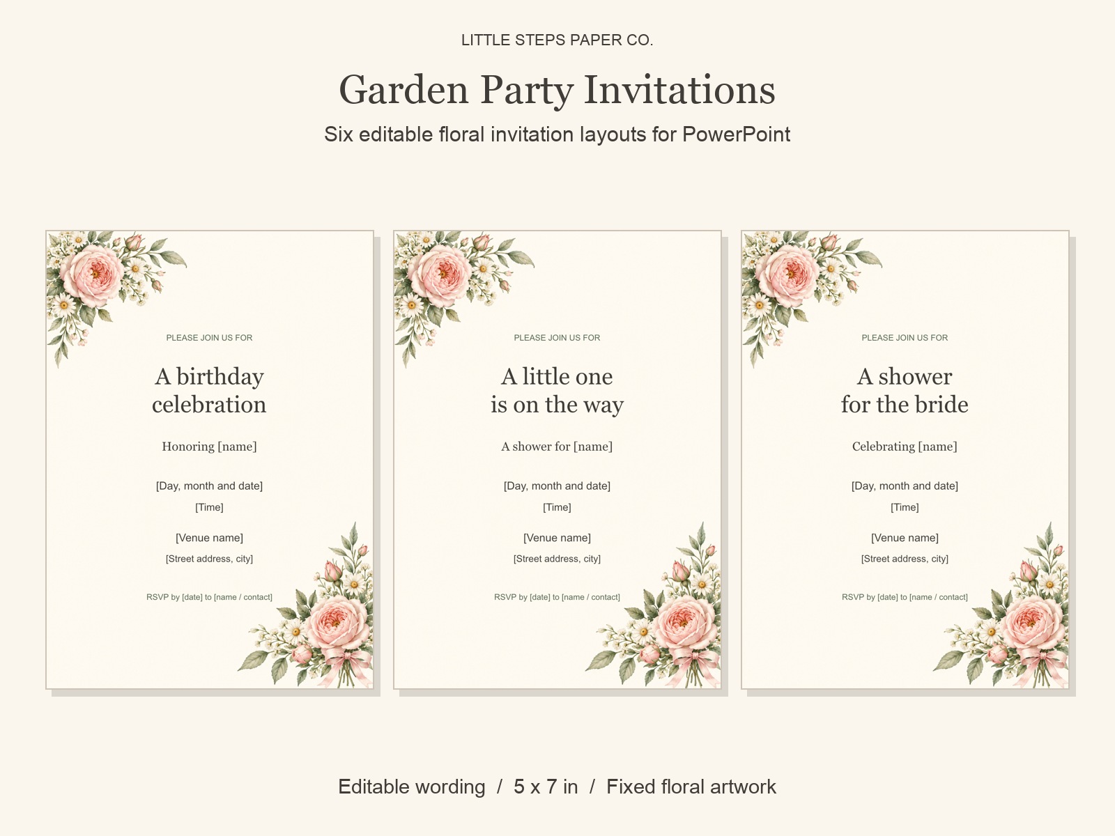 Garden Party — Editable PowerPoint Invitations